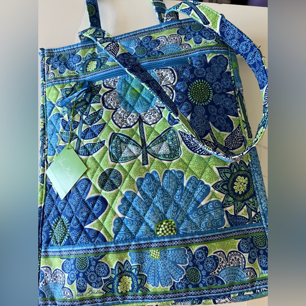Vera Bradley Quilted Laptop Bag Floral Travel Office Case Daisy Doodle Retired